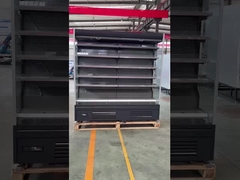 Frigorífico de pantalla frontal abierta mejorado por diseño de doble cortina de aire