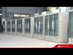 Congelador vertical sin heladas con puerta de vidrio triple acristalado sin marco