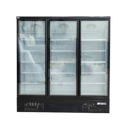 Congelador de cristal de la puerta de las comidas congeladas con la bandeja auto del agua de la evaporación
