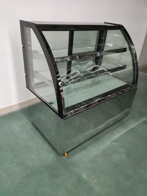 Congelador del escaparate de la exhibición de la tienda de los pasteles con dos estantes de cristal de la Fácil-limpieza