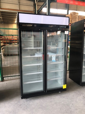 Congelador de cristal de la exhibición de la puerta de la luz del supermercado LED para las comidas congeladas