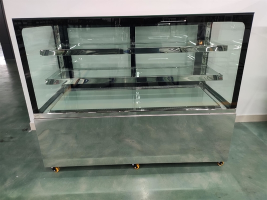 Refrigerador de enfriamiento de la exhibición del postre de la fan con las luces LED internas