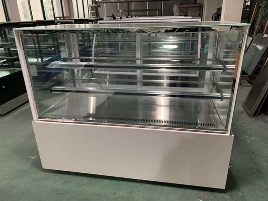 Refrigerador ahorro de energía de la exhibición del pan con 2PCS encima de los estantes de cristal