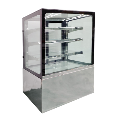 Refrigerador de la exhibición de la torta del supermercado con las puertas de cristal de desplazamiento moderadas esmaltadas dobles traseras