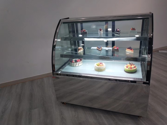 Gabinete de exhibición de enfriamiento del postre de la fan con las luces LED internas bajo cada estante/top