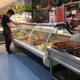 termóstato refrigerado ancho de Carel Digital del contador de la exhibición de la carne del refrigerador de la exhibición de la tienda de delicatessen de 2000m m