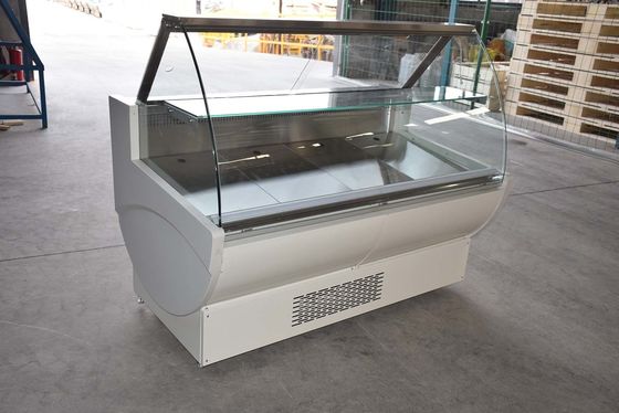 Refrigerador horizontal comercial de la exhibición de la carne con el top interno LED