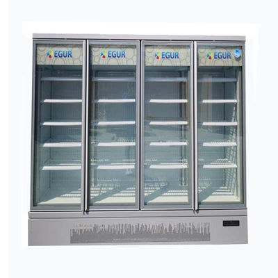 Refrigeración por aire 4 refrigerador vertical de cristal de la exhibición de la bebida del refrigerador 220V R290 de las puertas