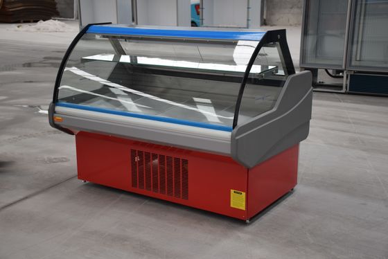 Chile curvó a Front Meat Deli Display Refrigerator de cristal 200L con almacenamiento trasero