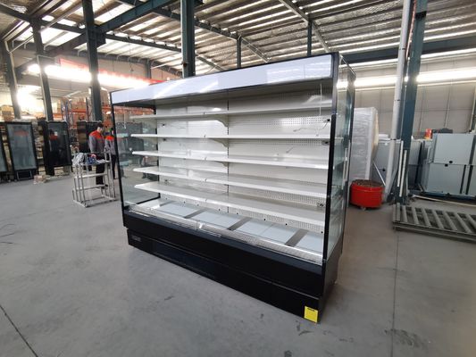 Escaparate abierto del supermercado del refrigerador de Multideck de la exhibición de la legumbre de fruta con el enchufe