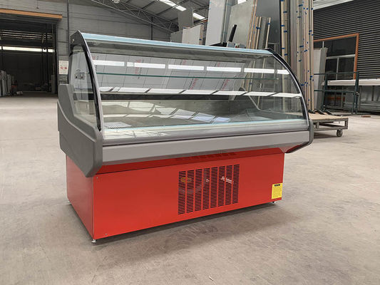 Servicio comercial de la carne fresca R290 sobre al revés 205 litros de R404a