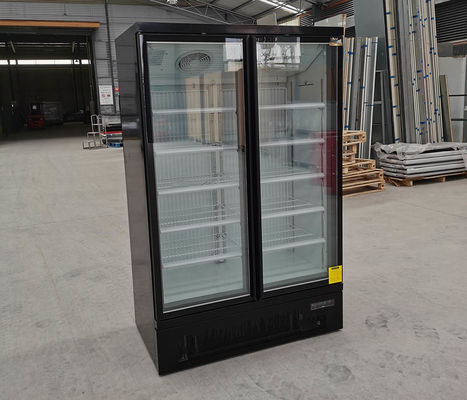 refrigeración por aire de la puerta 810L de la exhibición del congelador vertical de cristal vertical del escaparate