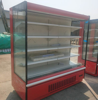 El auto descongela el supermercado vertical del refrigerador de la pared del aire abierto de 2 metros