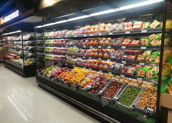 Descongelación auto de la pared del sitio de Multideck del refrigerador abierto múltiplex de la exhibición