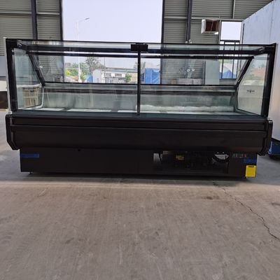 Servicio del supermercado del OEM sobre el refrigerador de la exhibición de la comida con el vidrio recto