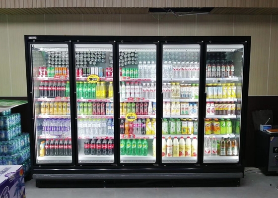 2000L asen y van estantería ajustable del refrigerador vertical de la exhibición con la puerta de cristal 5