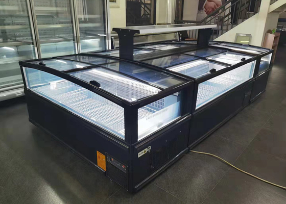 El congelador comercial de la isla de la ventana grande horizontal automático descongela