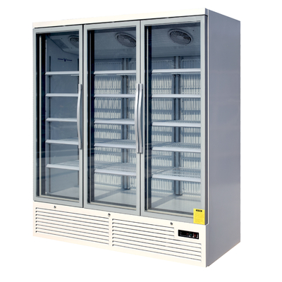 Refrigerador comercial de la bebida de Multideck con las puertas de cristal bajas-e