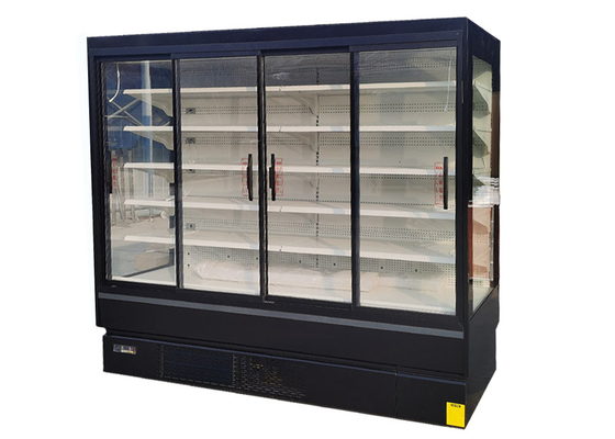 El auto R290 descongela el gabinete de MultiDeck con las puertas de vidrio de desplazamiento
