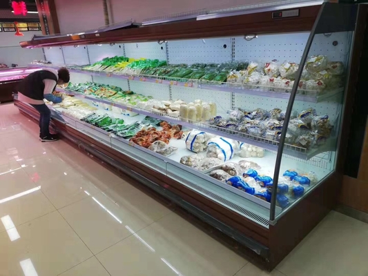Gabinetes de exhibición refrigerados comerciales de la comida con los estantes ajustables