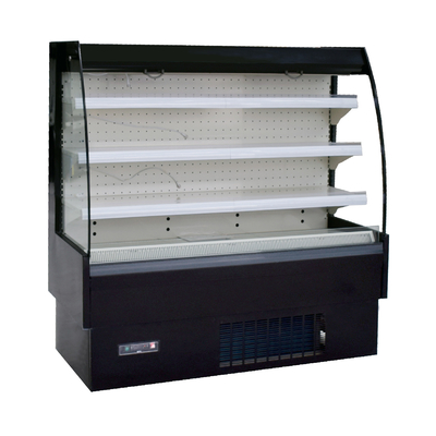 Front Refrigerated Display Case abierto R404a con el panel de cristal transparente
