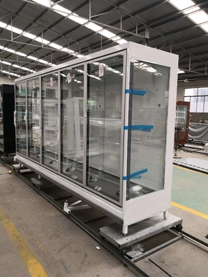 Refrigerador afrontado comercial de Multideck con niebla anti de las puertas