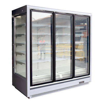 Anuncio publicitario de cristal esmaltado triple del refrigerador de la puerta para el helado y las comidas congeladas
