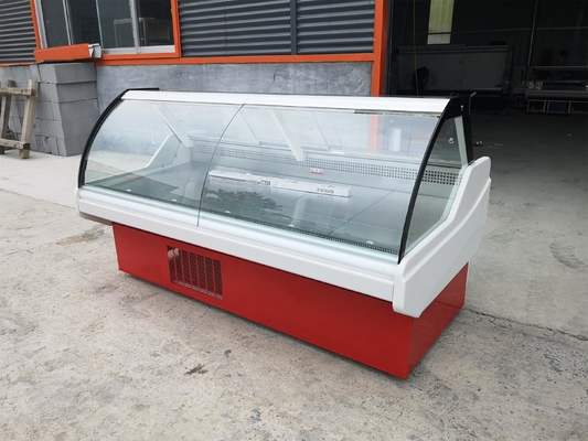 Fan comercial que refresca el escaparate refrigerado para la comida de la tienda de delicatessen y la comida congelada