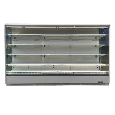 Front Refrigerator abierto vertical para el supermercado con el vidrio transparente Endpanels para la carne