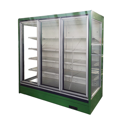 Multideck modificado para requisitos particulares que resbalaba/articuló el gabinete de exhibición de cristal de la puerta con las puertas de cristal antiniebla esmaltadas dobles Frameless
