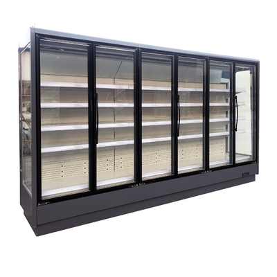 Refrigerador comercial Multideck de la exhibición con el vidrio transparente Endpanels