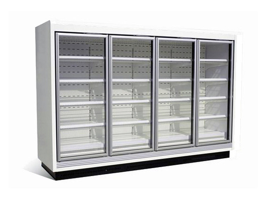 Refrigerador vertical de la exhibición del supermercado con las luces LED verticales internas para el helado