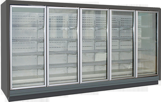 Refrigerador afrontado vertical comercial de Multideck con Endpanels sólido para la exhibición de las comidas congeladas del supermercado