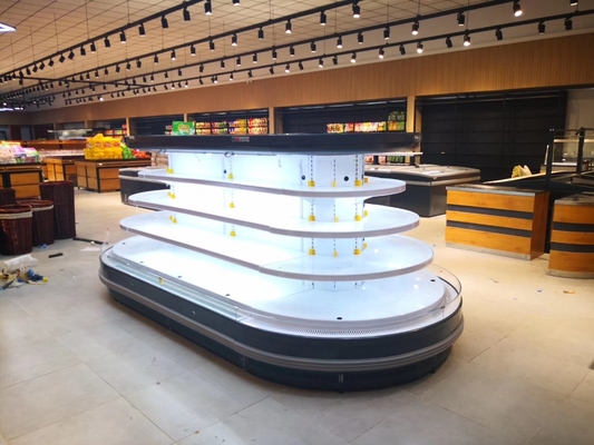 Gabinete refrigerado exhibición abierta circular de Multideck para los productos lácteos/carne