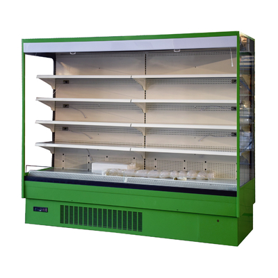 Fan que refresca la vitrina refrigerada abierta de Multideck para el supermercado