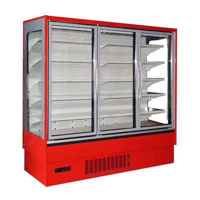 Refrigerador afrontado vertical comercial de Multideck con las luces LED verticales internas para la exhibición de las comidas congeladas del supermercado