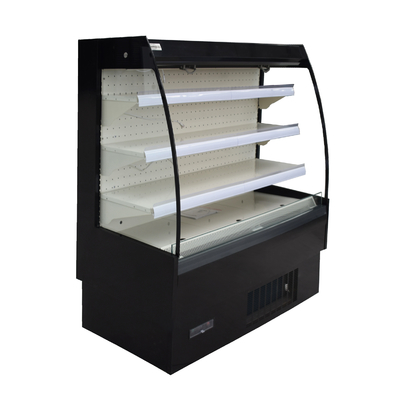 El refrigerador abierto de la exhibición de las luces LED para la carne tapa en ahorro de la energía