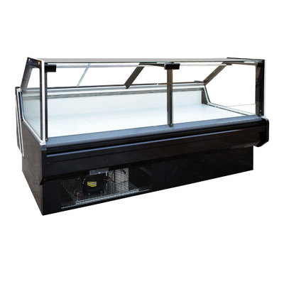 El supermercado fumado del tocino refrigeró el gabinete de exhibición con la elevación para arriba