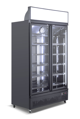 Congelador vertical de la exhibición del helado con las puertas de cristal esmaltadas triple Frameless