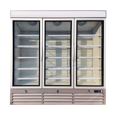 Congelador vertical del gabinete del escaparate del supermercado con la puerta de cristal antiniebla del oscilación
